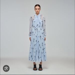 Self-Portrait Blue Floral Midi Dress